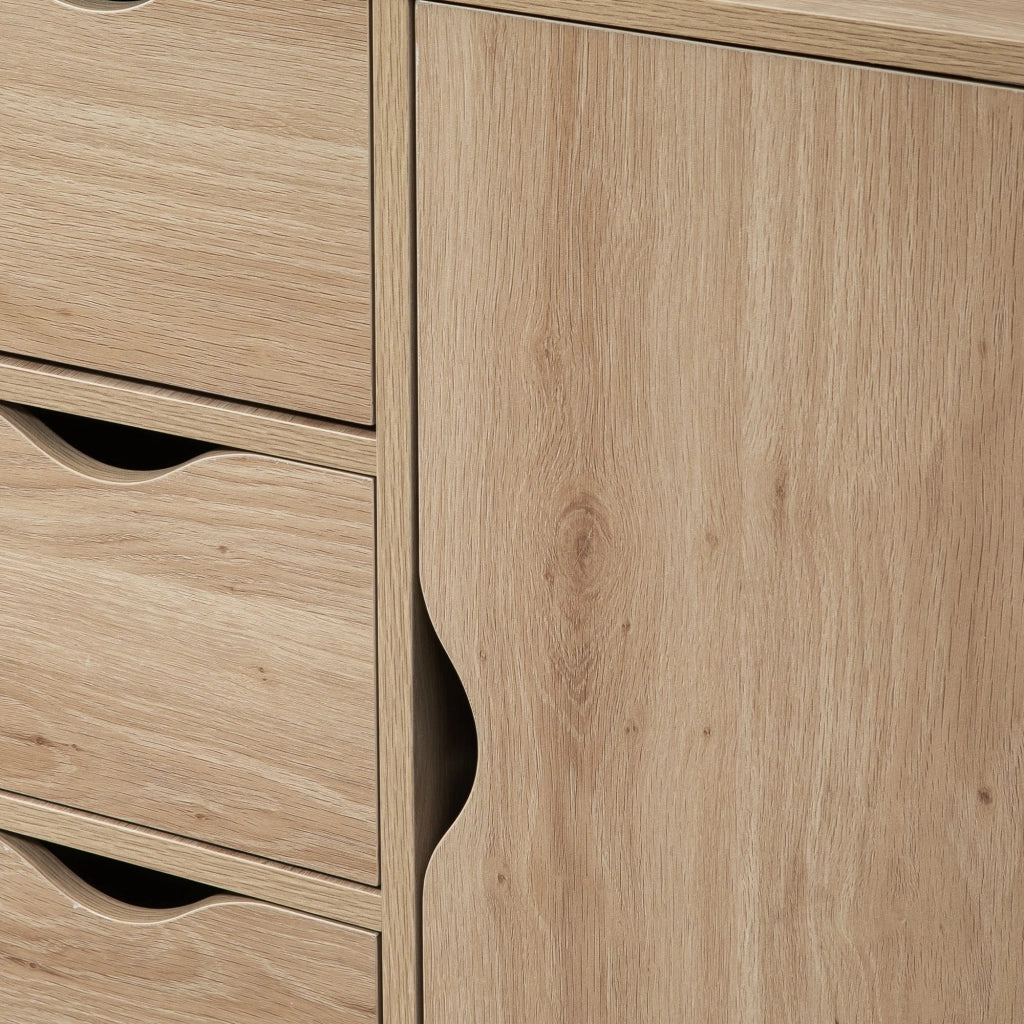 Mobile Bagno 4 Cassetti 1 Anta 54x29x83 cm in Truciolato Naturale