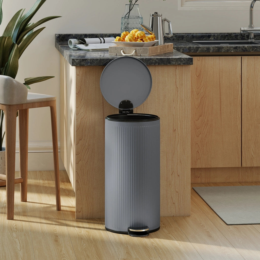 Cestino per Rifiuti 30 Litri con Pedale ¨C zephmum ¨C Grigio