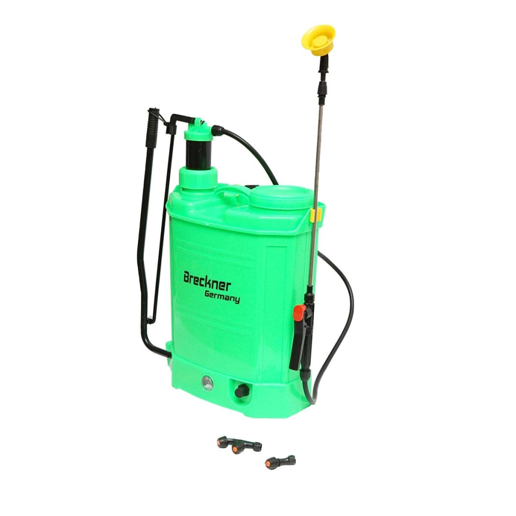 Nebulizzatore a Spalla 16 L Pompa Irroratrice Spruzzatore Pompa a zaino ELETTRICA MANUALE BATTERIA 12V 8Ah 3.1 l/min Breckner Germany