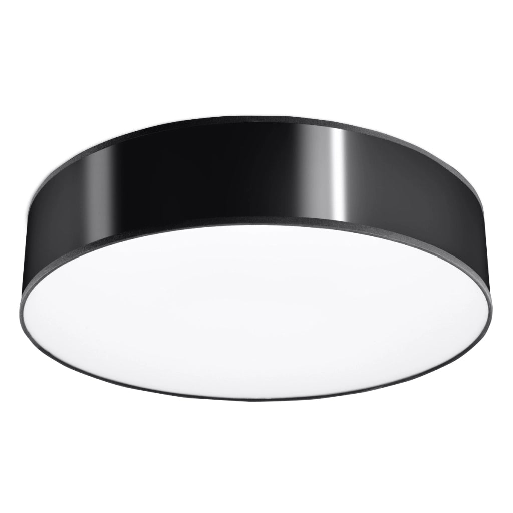 Lampada da soffitto ARENA in PVC nero a 3 luci, arancione spagnolo, 45x45x11 cm