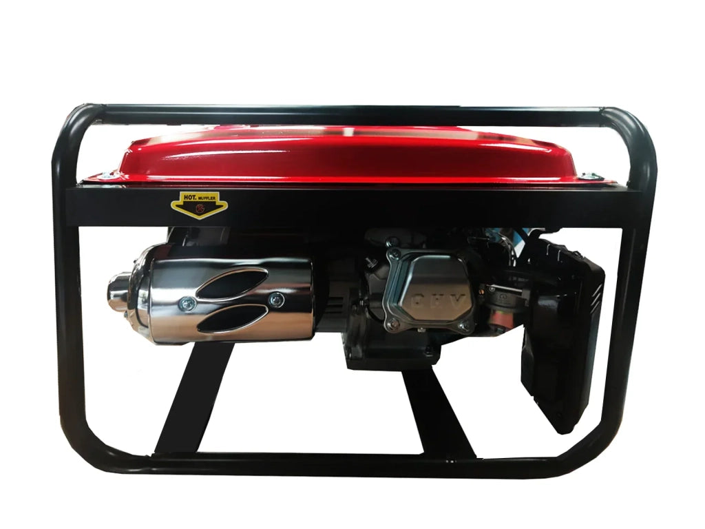 Generatore di Corrente 3kW con Motore a Benzina 4 Tempi 2 prese 230V 7.0 PS  Avviamento a Strappo