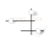 MIKADO LAMPADA DA PARETE O SOFFITTO CON ROTAZIONE 3 LUCI VETRO COSMO IN METALLO NERO D.12CM ATTACCO G9