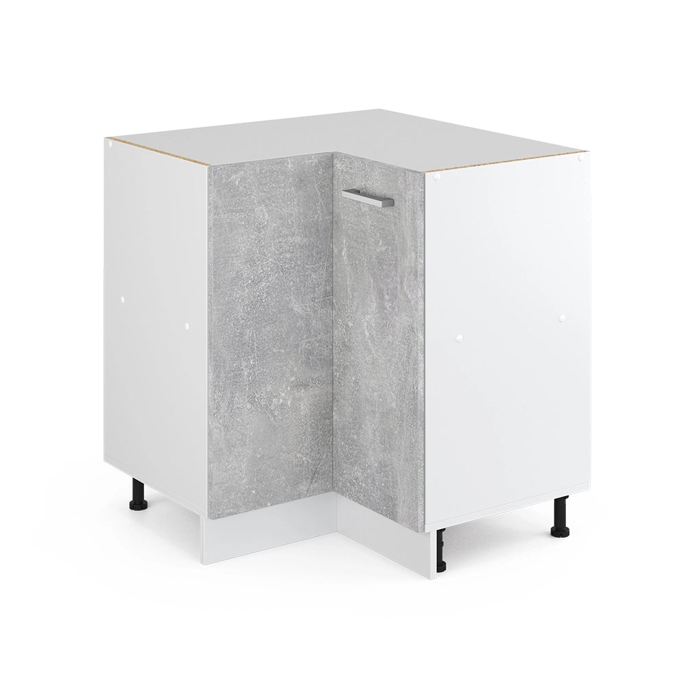 Mobile ad angolo cucina R-Line Calcestruzzo/Bianco 75.6 cm senza piano di lavoro Vicco