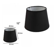 Trade Shop - Paralume Conico Cilindro Cappello Ricambio Per Lampada E Applique In Tessuto Tnt - Nero   -12"   -