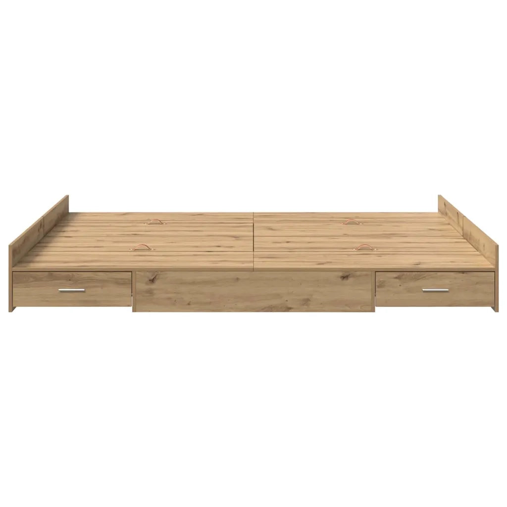 Struttura letto con contenitore Rovere artigianale 150 x 200 cm 3335292