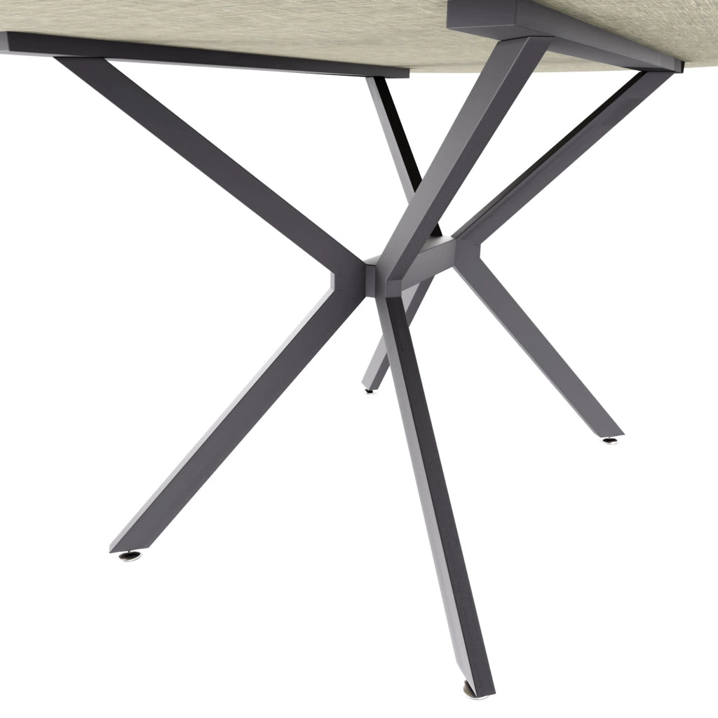 Marui Big - Tavolo da pranzo ovale 180x100 cm in Legno Testurizzato con Piede Centrale in metallo Ashi