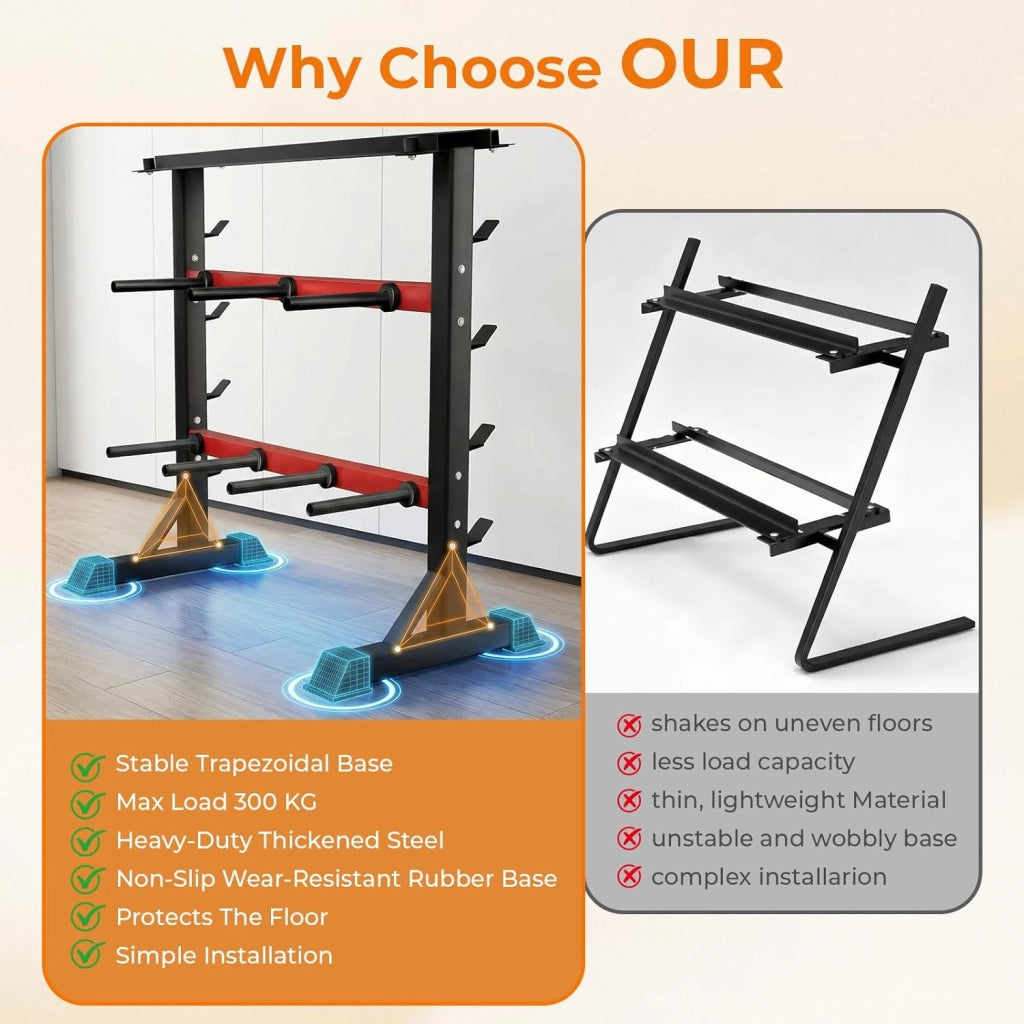 Supporto per manubri pesi per sollevamento pesi per sollevamento pesi fitness Porta Dischi Pesi Manubri per Palestra Casa max. 300 kg