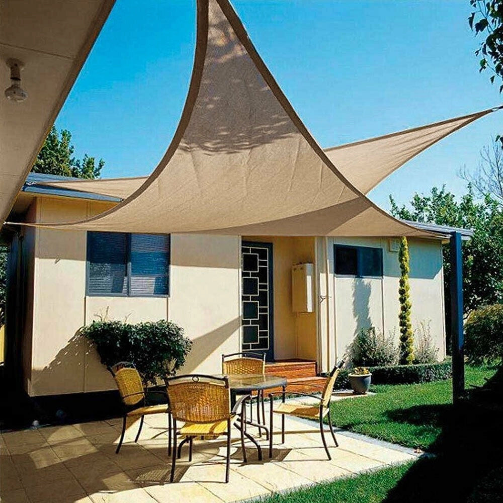 Trade Shop - Vela Telo Parasole 5x5mt Tenda Triangolare Ombreggiante Giardino Tessuto Colore -
