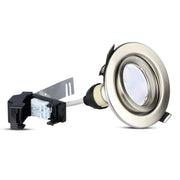 3 PZ Faretti LED Incasso Rotondo Orientabile 5W Carcassa Nichel Satinato 3000K Caldo con Lampada GU10 Sostituibile SKU 8884
