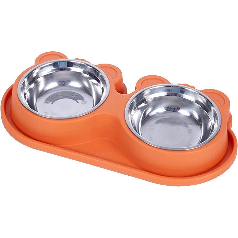Trade Shop - Ciotola Alimentare Acciaio Anti Perdita Fontana Acqua Dispenser Cibo Cani Gatti -
