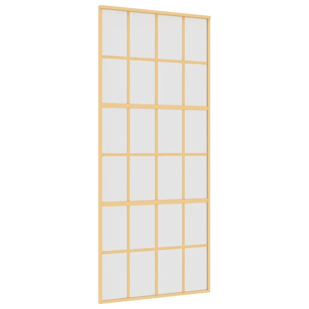 Porta Scorrevole Dorata 90x205 Vetro Smerigliato ESG Alluminio 155176