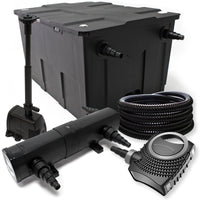 Set per laghetti filtro biologico 60000l chiarificatore UVC 36W pompa tubo 25m skimmer