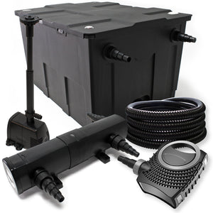 Set per laghetti filtro biologico 60000l chiarificatore UVC 36W pompa tubo 25m skimmer