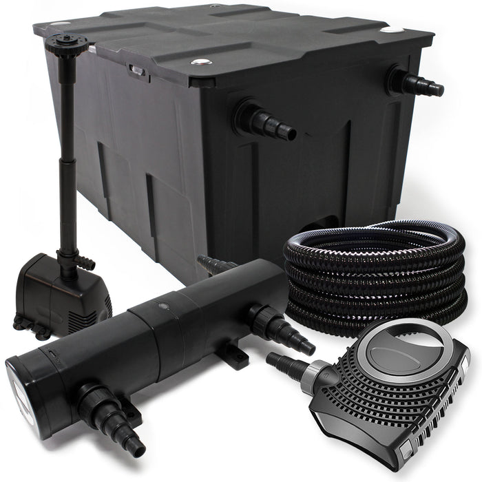 Set per laghetti filtro biologico 60000l chiarificatore UVC 36W pompa tubo 25m skimmer