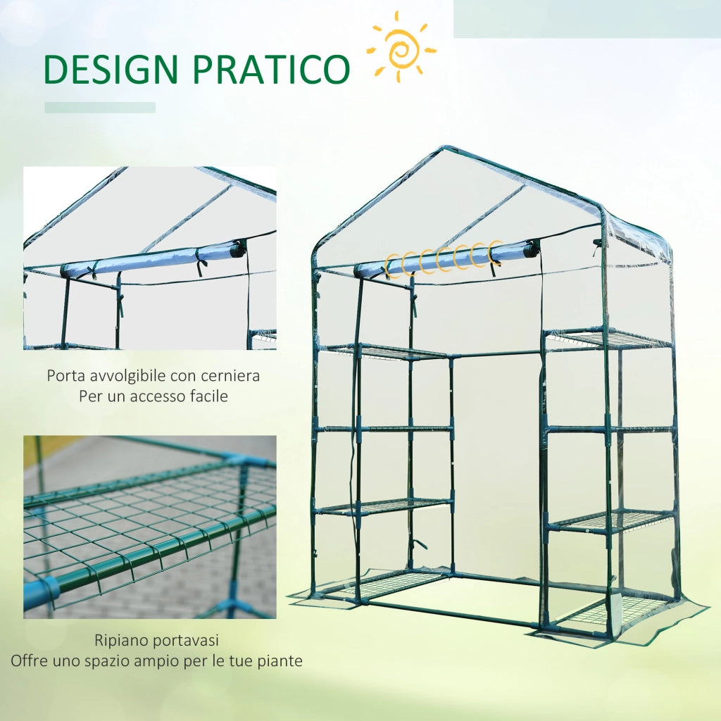 Serra da Giardino in Acciaio e PVC ¨C zephmum ¨C 143x73x195 cm Verde