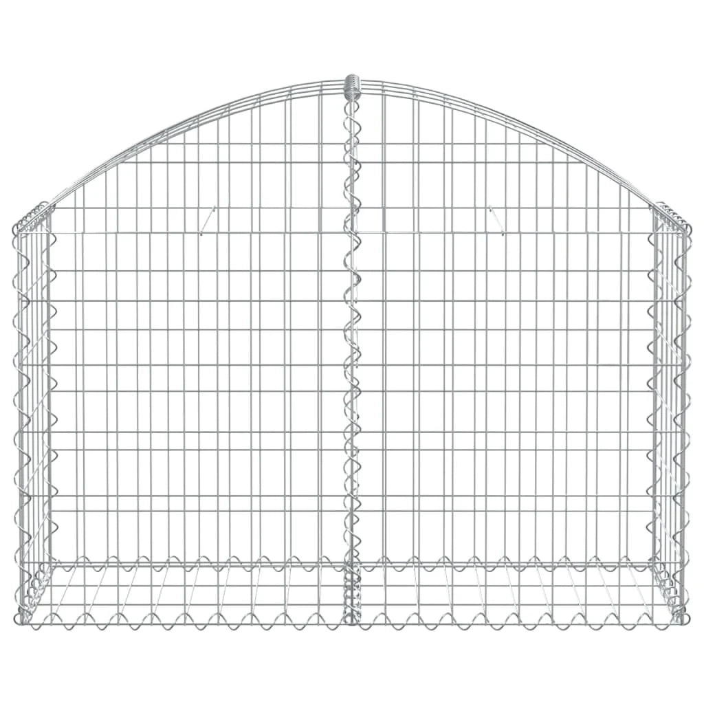 Gabbione recinto a gabbia muro di contenimento ad arco 100 x 30 x 60/80 cm ferro zincato argento 02_0039958