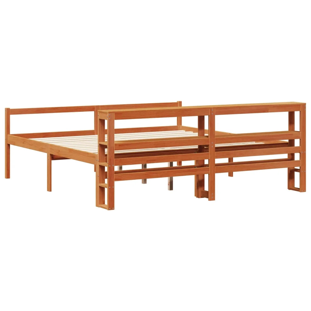 Struttura del letto 2 pcs Marrone cerato Legno di Pino Massello 3422717