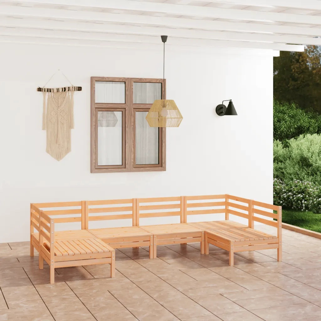 Set Divani da Giardino 6 pz in Legno Massello di Pino cod mxl 40274