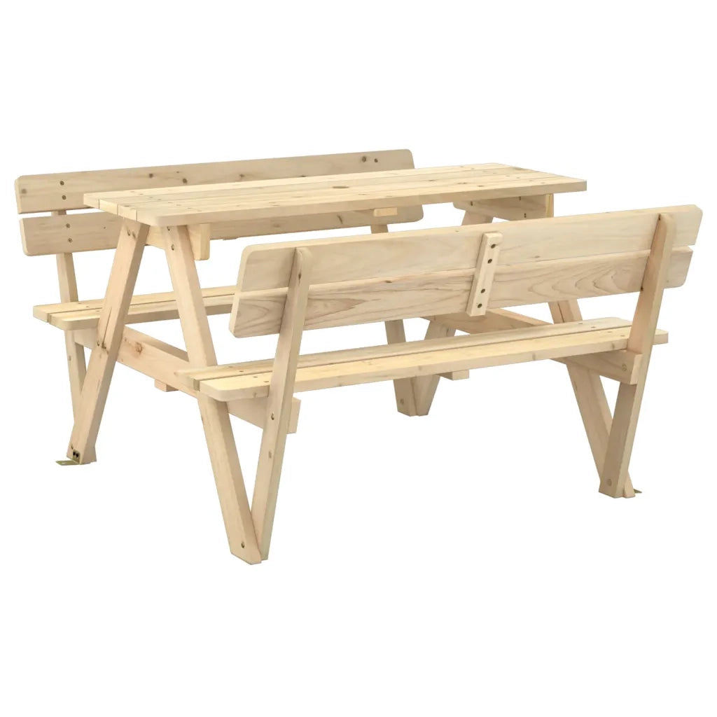 Tavolino da Giardino | Tavolo da Picnic per 4 Bambini con Foro Ombrellone Legno Abete