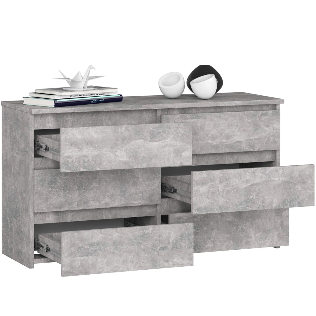 Cassettiera CL100 compatta AKORD Cemento 100 cm 6 cassetti 100x35x57 cm