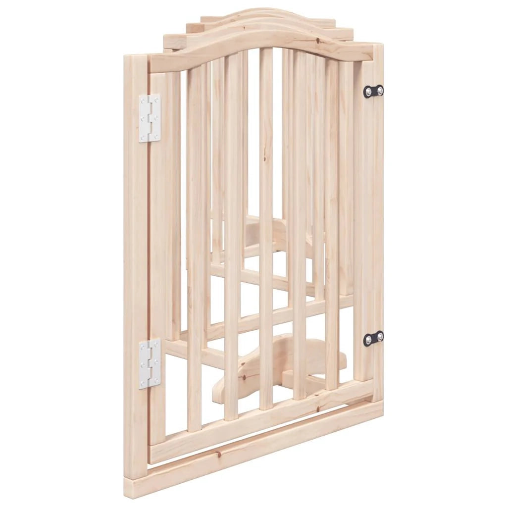 Cancelletto di sicurezza per cani con 6 pannelli in legno di pioppo marrone 02_0023325