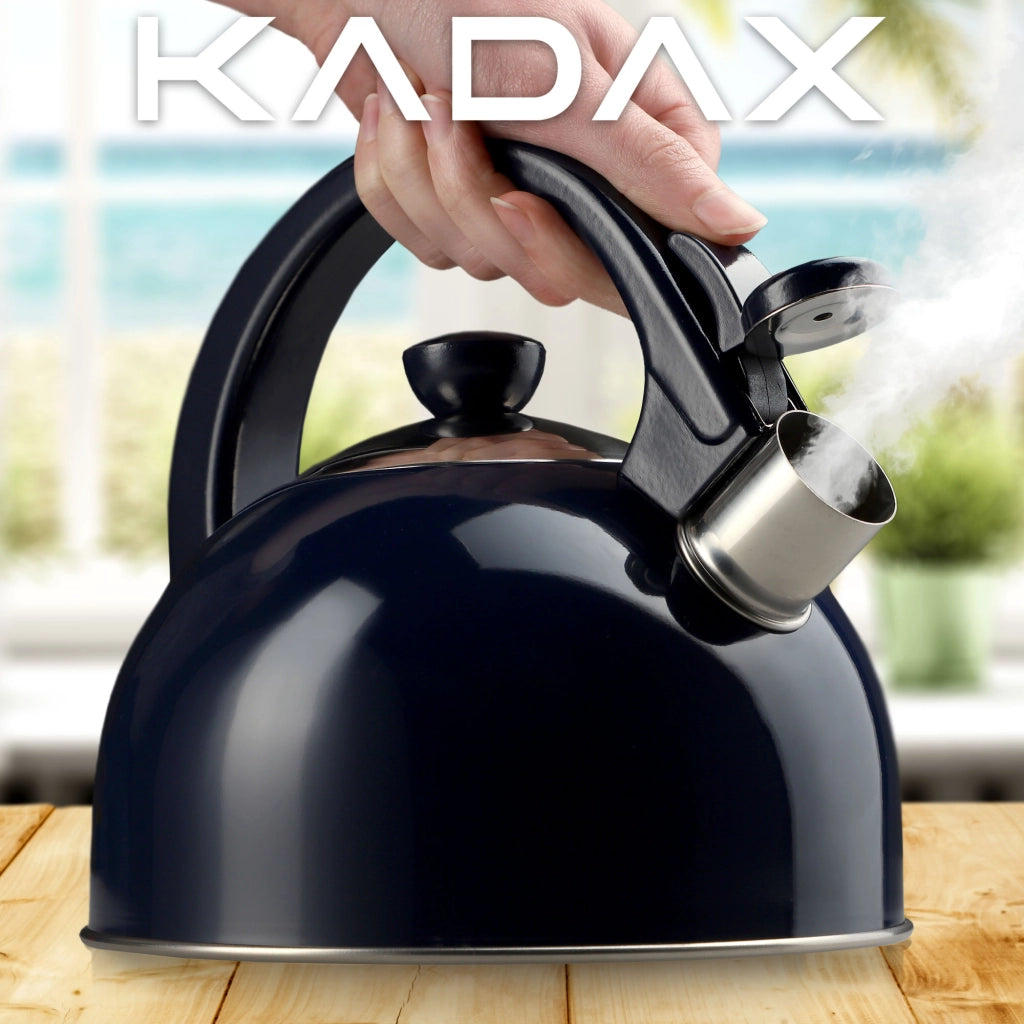 Bollitore a gas/induzione KADAX con fischietto, 1,7 l, acciaio tradizionale, granato