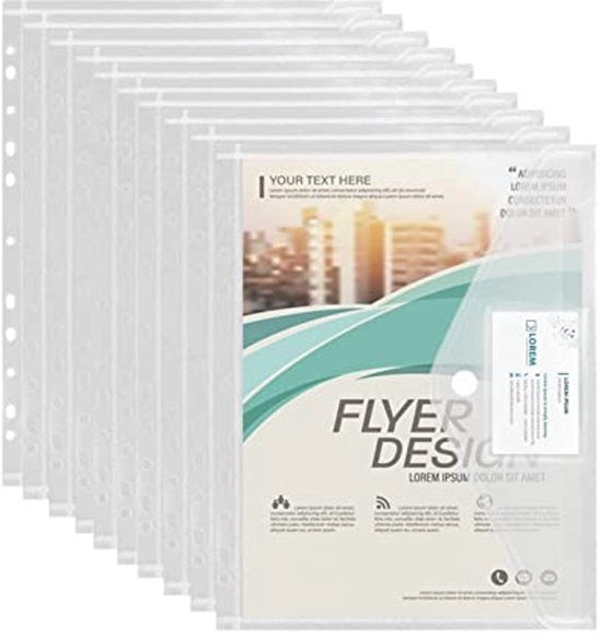 Documenti A4, 30 pezzi, set di 30 documenti A4 con sacchetto di filtraggio, documenti, mappe acqua, organizzatore documenti con chiusura a clip e spazio per etichetta.