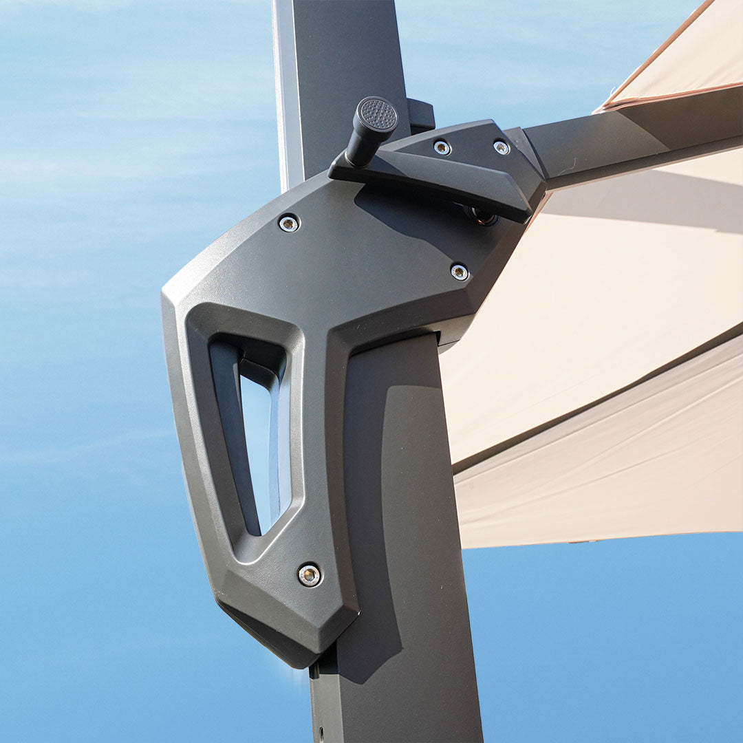 Ombrellone Decentrato da Giardino 4x4m in Alluminio Panna