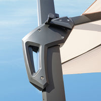 Ombrellone Decentrato da Giardino 4x4m in Alluminio Panna