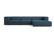 Cosmopolitan Design - Divano angolare destro "Arendal" 4 posti in ciniglia con effetto a coste blu scuro 