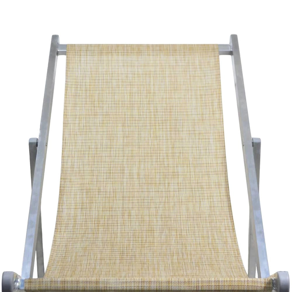 Sedia a Sdraio Alex in alluminio e textilene colore beige pieghevole da esterno