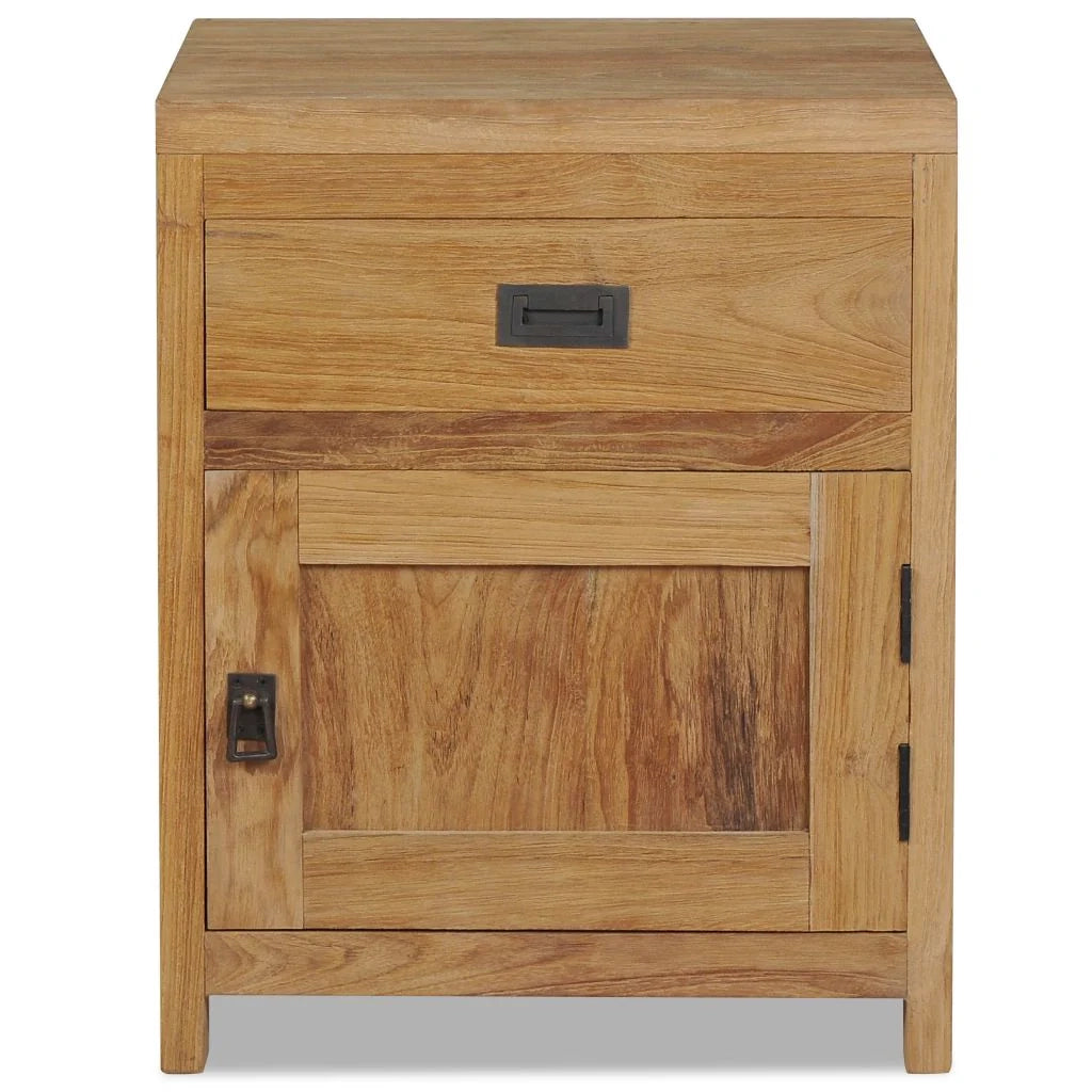 Comodino, cassettiera, armadio, mobili per camera da letto in teak massiccio, 40 x 30 x 50 cm, beige 1402123
