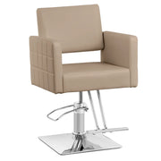 Poltrona professionale per parrucchiere con poggiapiedi altezza seduta 45-55 cm 150 kg acciaio schiuma beige 14_0008981