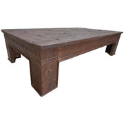 Tavolino in legno artigianale marrone 150x85x37h cm