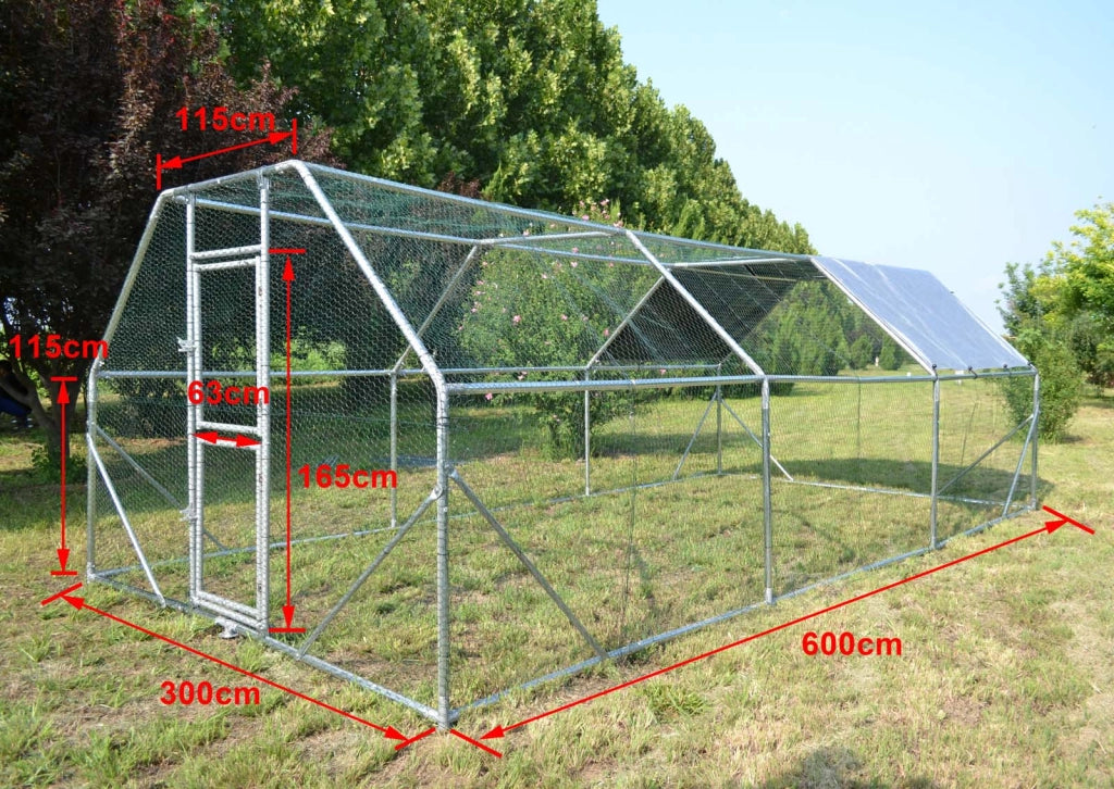 Recinto da giardino XXL di 6x3x2 metri con porta e tettoia impermeabile resistente ai raggi UV