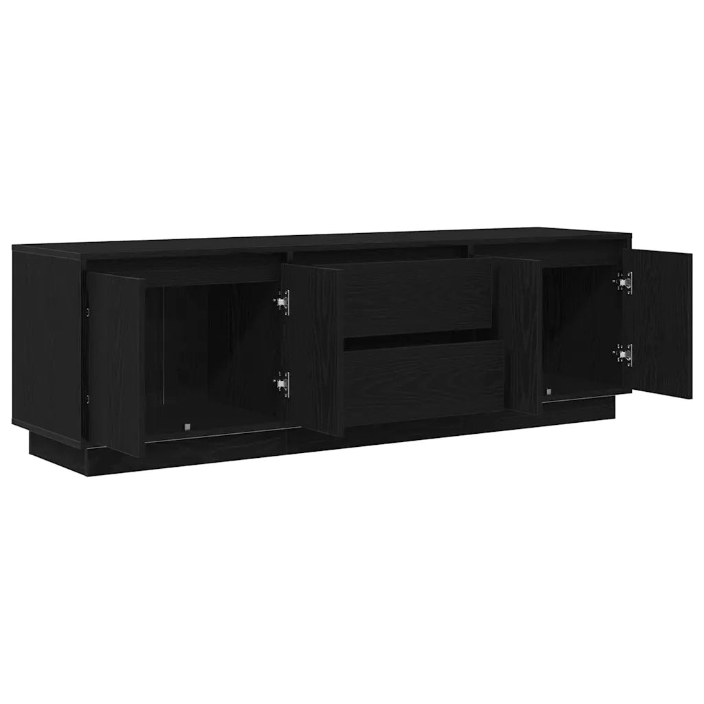 Mobile Porta TV con Luci LED Rovere Nero 160,5x41x50 cm 3328427