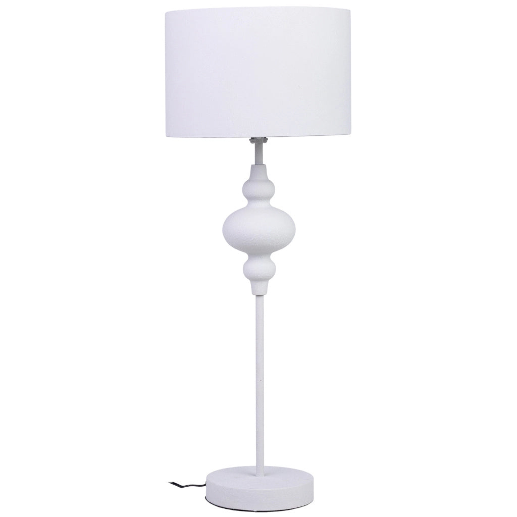Lampada da tavolo in metallo bianco 30x30x80h cm