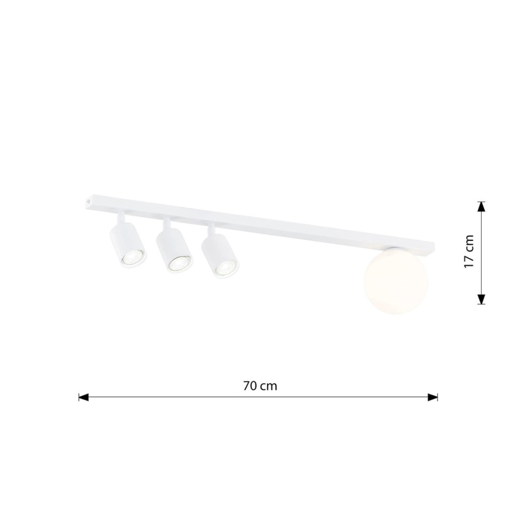 Faretto da soffitto Baster in acciaio bianco opaco