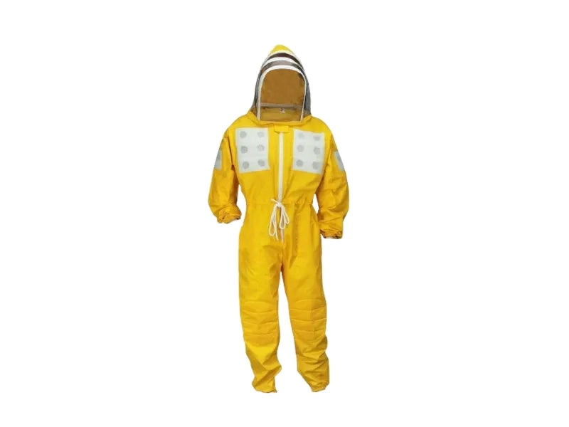 275-GL Tuta gialla spaziale 100% cotone con cappuccio a velo e 8 tasche - S