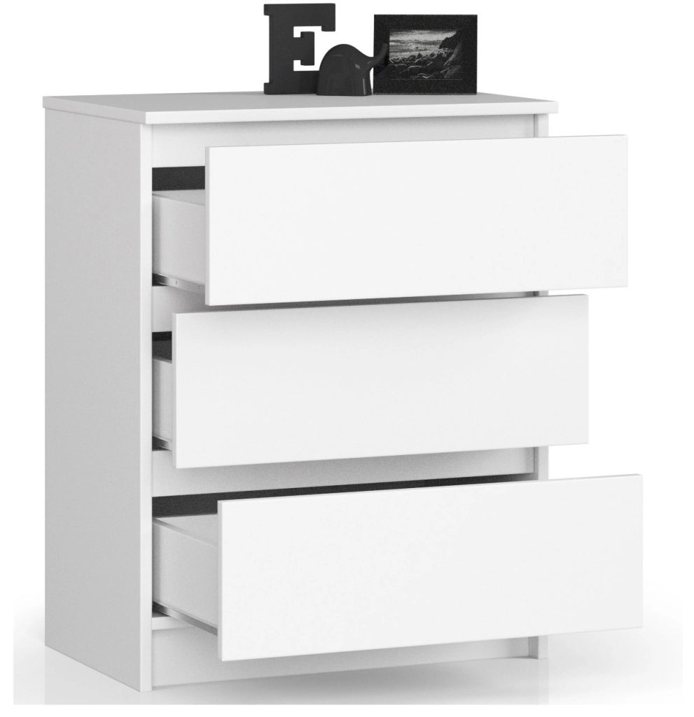 Cassettiera AKORD K60 Cassettiera Bianca 60 cm 3 cassetti 60x40x77 cm