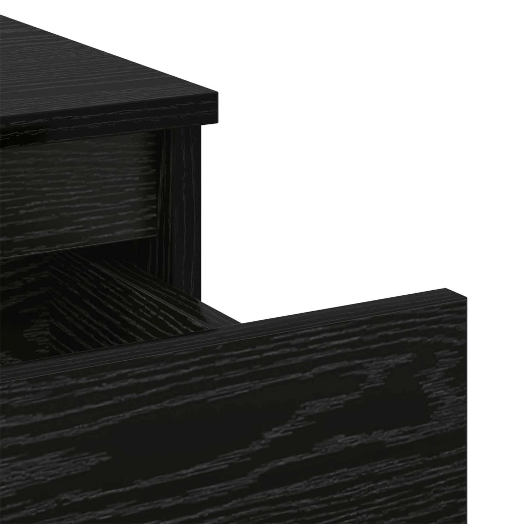 Armadietto per letto con cassetto Rovere Nero 40 x 35 x 50 cm
