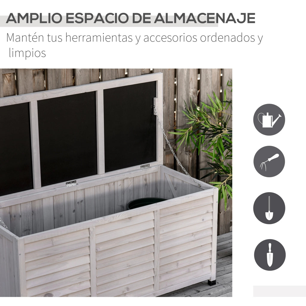 Cassa in Legno per Esterno 284L ¨C zephmum ¨C Grigio 127x56x60 cm