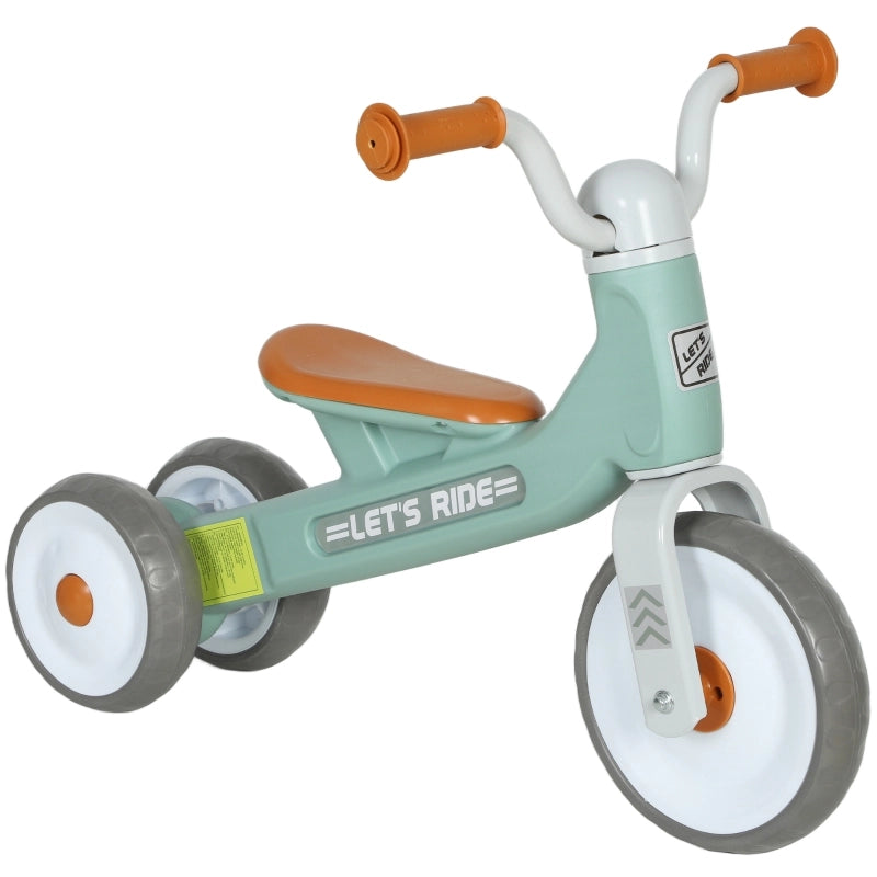 Bicicletta senza pedali per bambini da 12 a 36 mesi, con 3 ruote silenziose, adatta a maschi e femmine, per interni ed esterni, colore verde.
