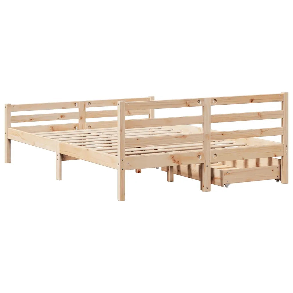 Letto senza Materasso 140x190 cm in Legno Massello di Pino 3301602