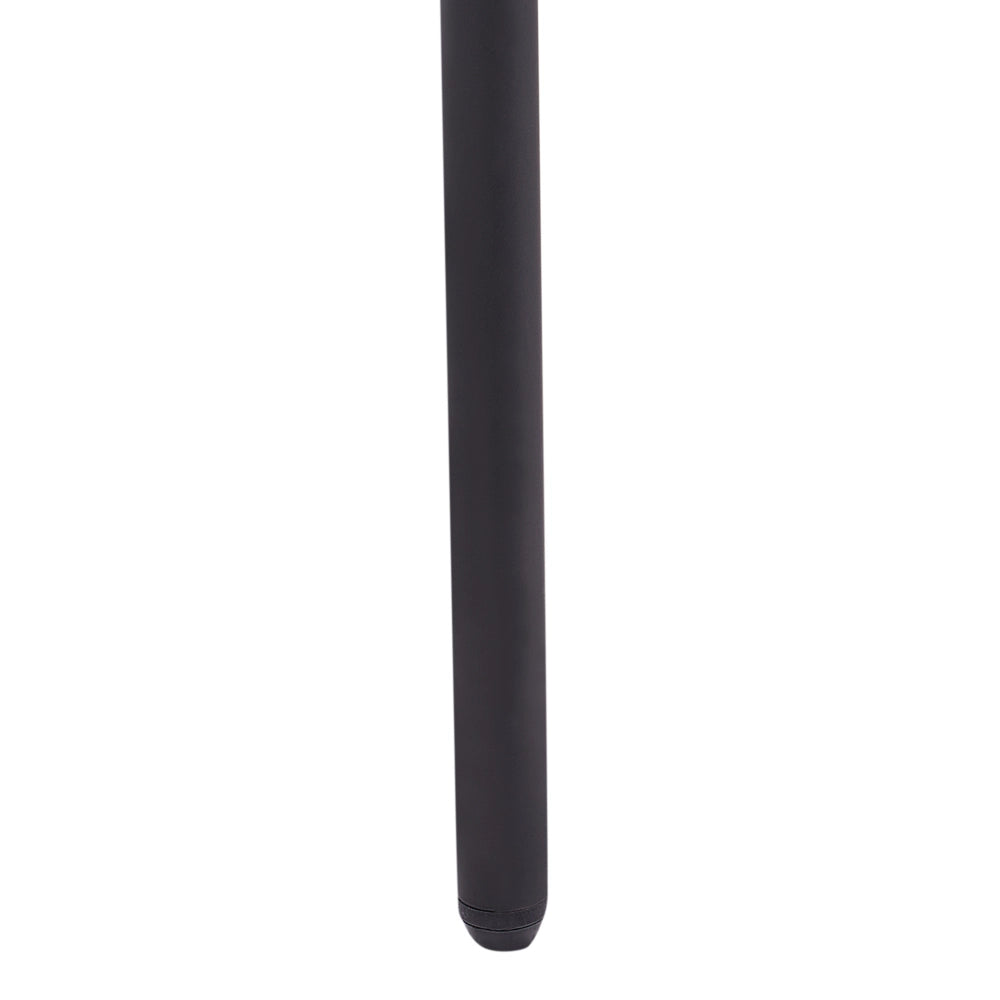Set di 2 sedie da pranzo Rivestimento in poliestere nero Schienale in rattan naturale a treccia viennese Gambe in metallo nero Sgabelli senza braccioli