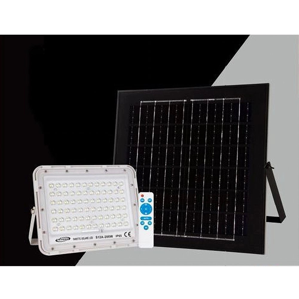Trade Shop - Faro Faretto Pannello Solare 200 W Luce Fredda 6500k Ip65 Telecomando S12a-200w -