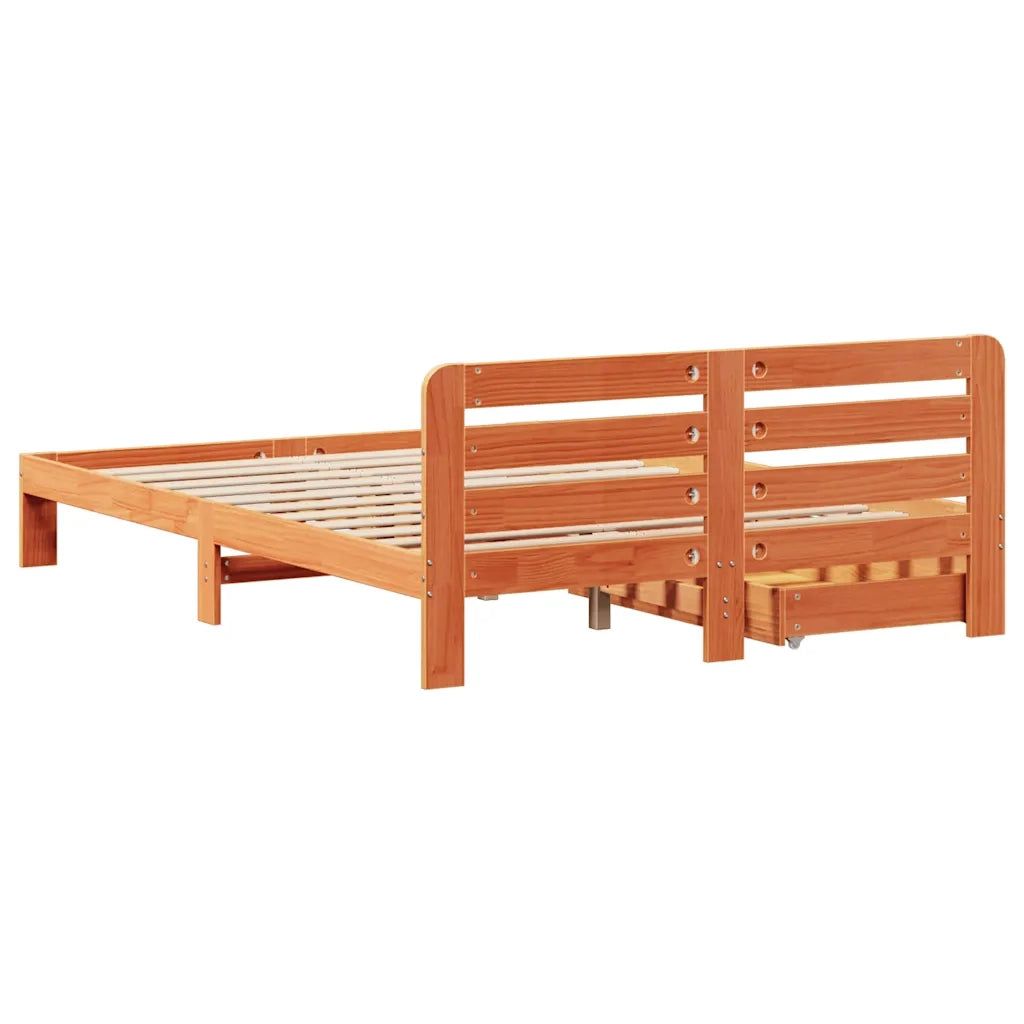 Giroletto senza Materasso Marrone Cera 120x200 cm Legno di Pino 3309844