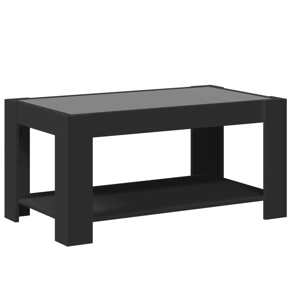 Tavolino Salotto con LED Nero 93x53x45 cm Legno Multistrato 847554