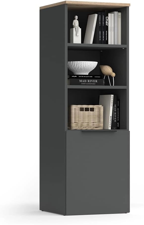 Armadio universale Wido, Antracite/Sonoma, 40.2 x 120 cm con una porta