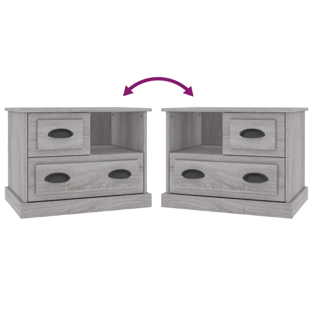 Comodino Grigio Sonoma 60x39x45 cm 816366